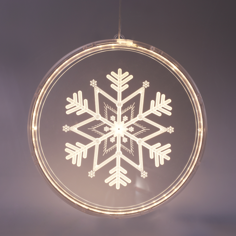 ^ 3D ACRYLIC SNOWFLAKE, 36 WW LED ΣΤΑΘ. IP20 21X21.6CM, USB ΚΑΛ. ΤΡΟΦΟΔ.  -X083612510